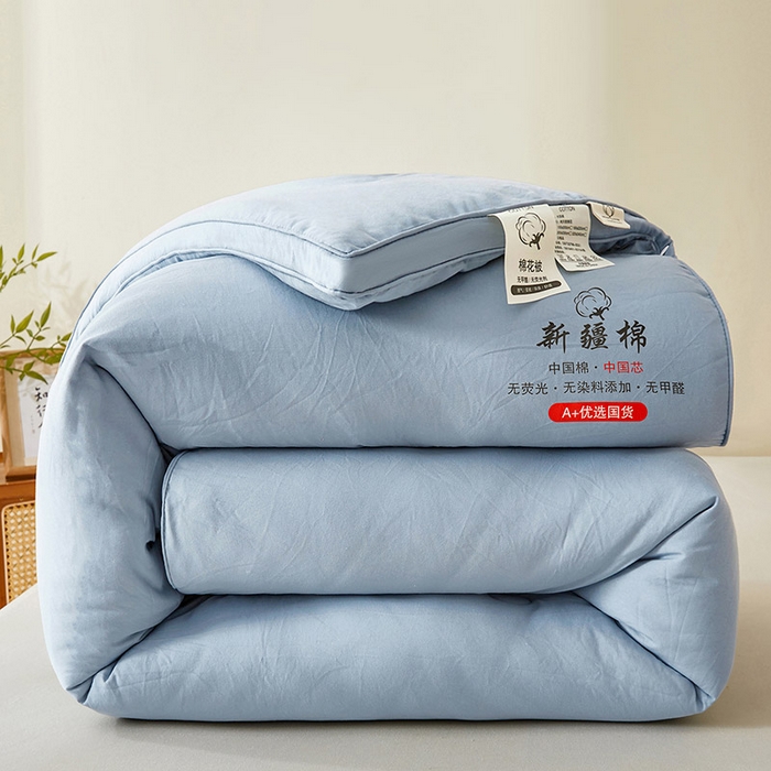 星航家纺 2025新款立体新疆花被 立体棉花被 雾蓝