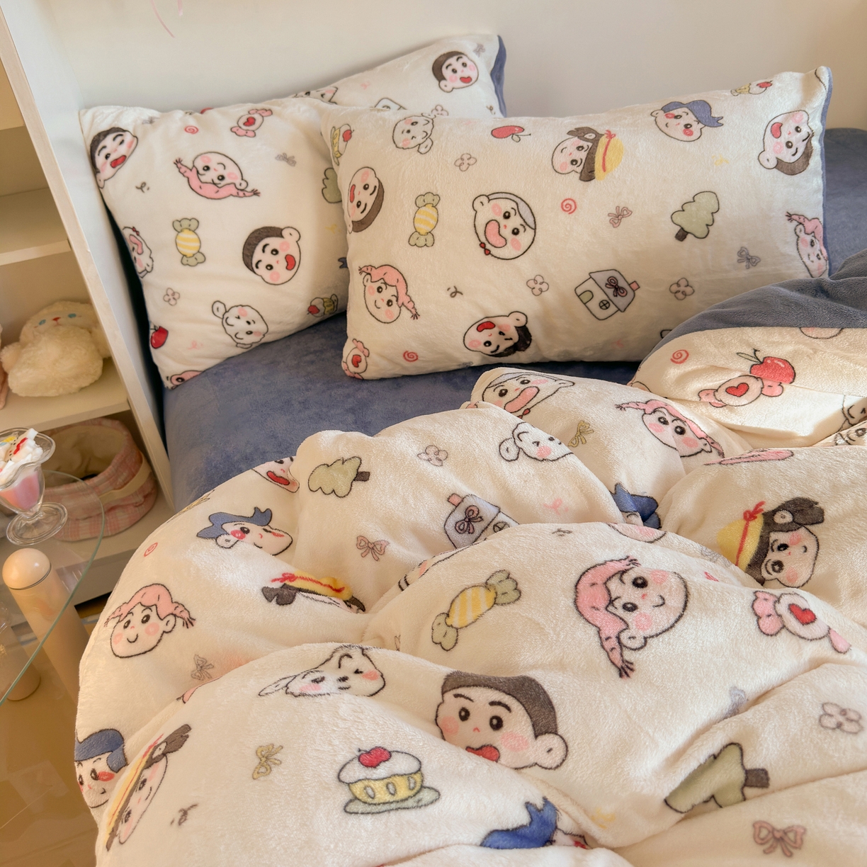 91家纺网 家纺一手货源 找家纺 初念 2025新款加厚高克重保暖可爱系牛奶绒床品套件系列（小红书推荐）（提供买家秀） 小小新