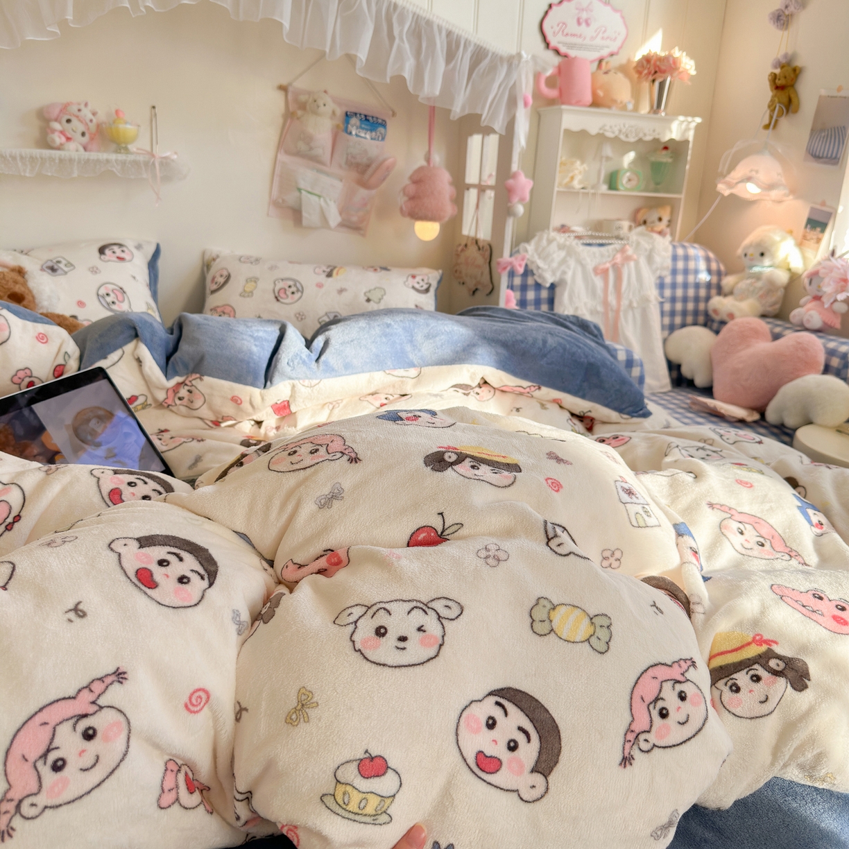 91家纺网 家纺一手货源 找家纺 初念 2025新款加厚高克重保暖可爱系牛奶绒床品套件系列（小红书推荐）（提供买家秀） 小小新