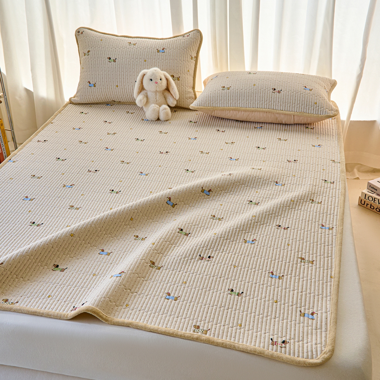 91家纺网 家纺一手货源 找家纺 X猫先生 2025新款棉加绒床垫一面全棉一面牛奶绒床褥垫软床垫床盖四季通用 星星柯基(A棉B绒）