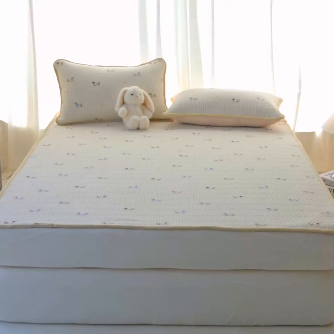 91家纺网 家纺一手货源 找家纺 X猫先生 2025新款棉加绒床垫一面全棉一面牛奶绒床褥垫软床垫床盖四季通用 星星柯基(A棉B绒）