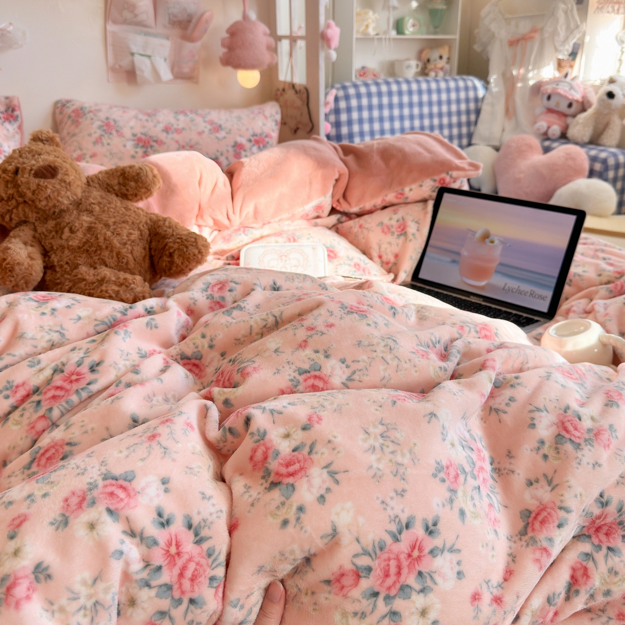 91家纺网 家纺一手货源 找家纺 初念 2025新款加厚高克重保暖可爱系牛奶绒床品套件系列（小红书推荐）（提供买家秀） 星辰闪烁