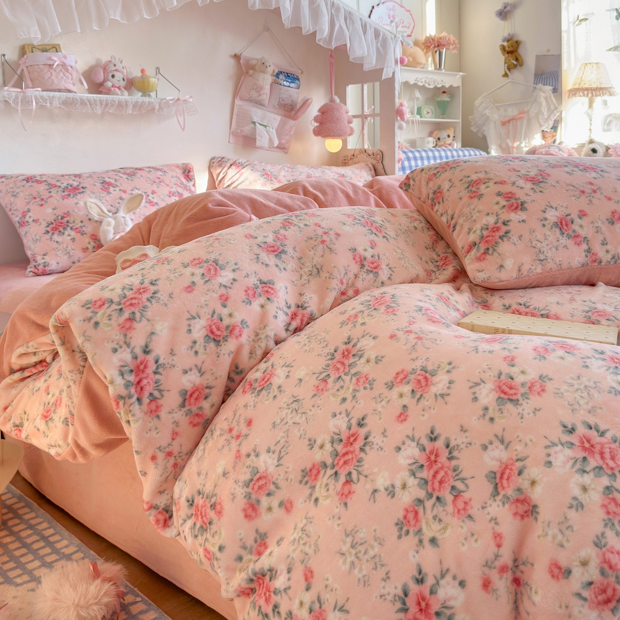 91家纺网 家纺一手货源 找家纺 初念 2025新款加厚高克重保暖可爱系牛奶绒床品套件系列（小红书推荐）（提供买家秀） 星辰闪烁