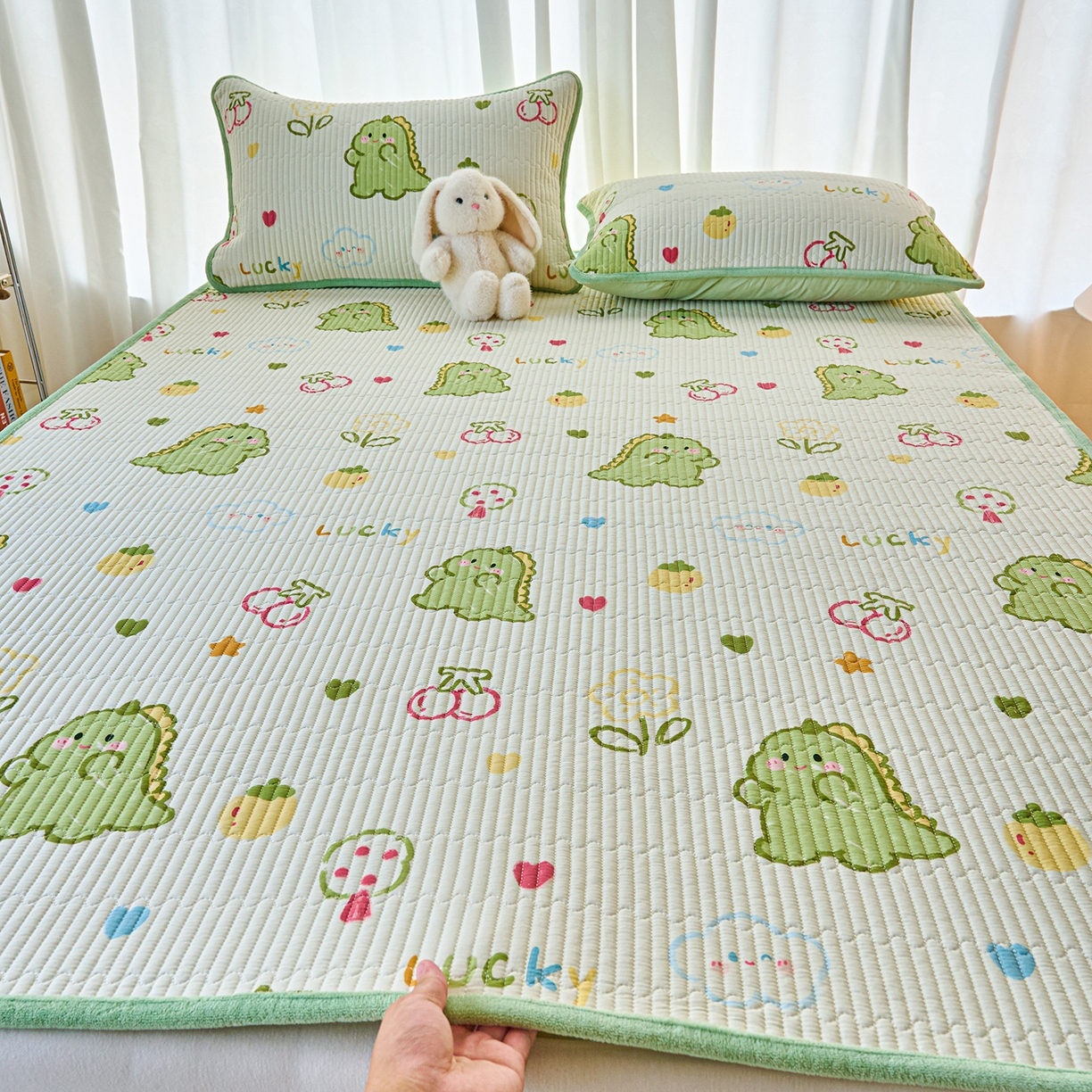 X猫先生 2025新款棉加绒床垫一面全棉一面牛奶绒床褥垫软床垫床盖四季通用 幸运独角龙(A棉B绒）