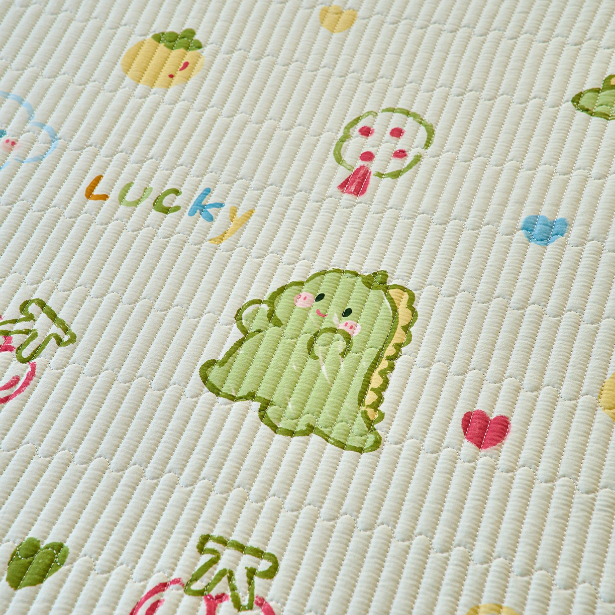 91家纺网 家纺一手货源 找家纺 X猫先生 2025新款棉加绒床垫一面全棉一面牛奶绒床褥垫软床垫床盖四季通用 幸运独角龙(A棉B绒）