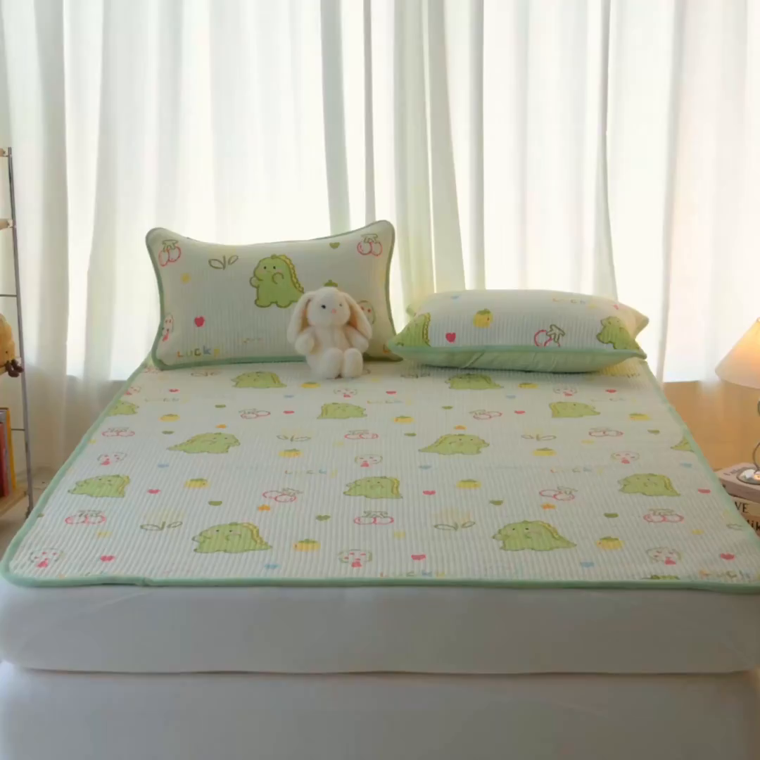 91家纺网 家纺一手货源 找家纺 X猫先生 2025新款棉加绒床垫一面全棉一面牛奶绒床褥垫软床垫床盖四季通用 幸运独角龙(A棉B绒）