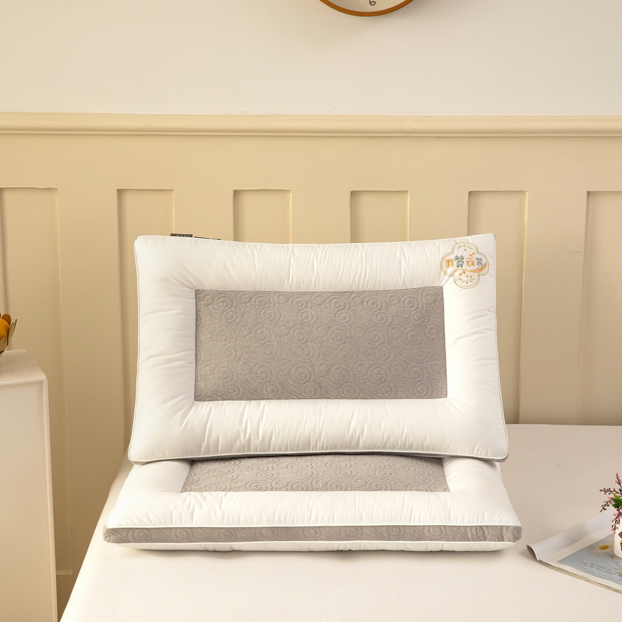 91家纺网 家纺一手货源 找家纺 枕之坊 2025新款羽梦云荞双面荞麦枕护颈枕头 灰色