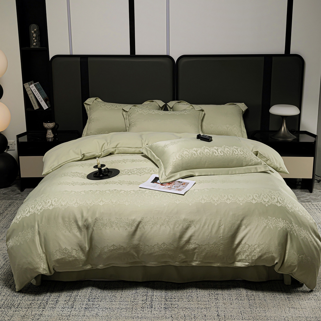 （总）暖芯优选 2025新款欧式轻奢风直播热款贡缎提花四件套床单床笠款