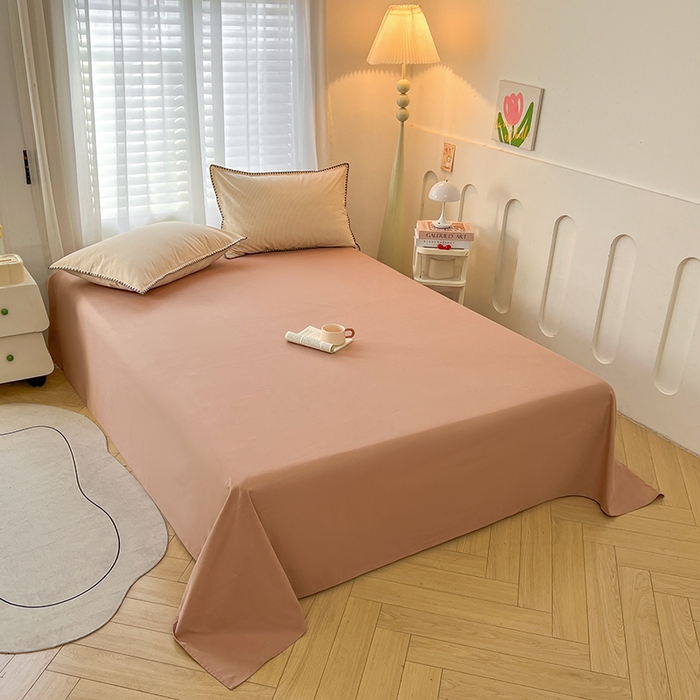 91家纺网 家纺一手货源 找家纺 莱茵家居 2025新款全棉磨毛贝壳边四件套 雾丝-晨露米