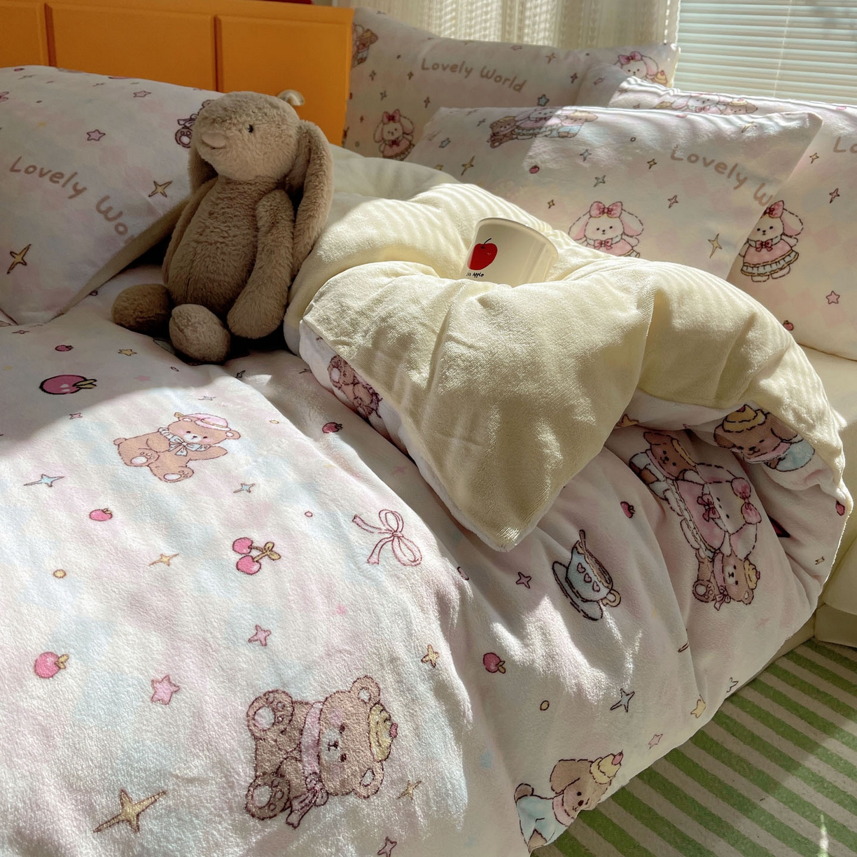 91家纺网 家纺一手货源 找家纺 六巷胡同 2025新款INS卡通A类200克牛奶绒基础款四件套（第一系） 基础款-星星宠物集