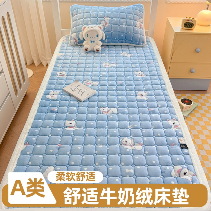 91家纺网 家纺一手货源 找家纺 （总）爱屋及屋 2025加厚牛奶绒印花床垫软垫加绒加厚床褥垫床护垫铺底毛绒垫子【200g填充】
