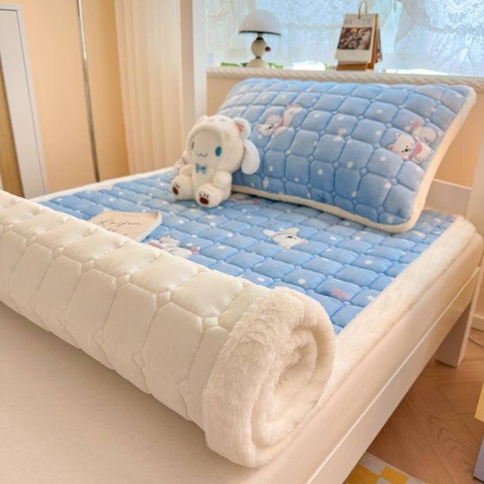 91家纺网 家纺一手货源 找家纺 （总）爱屋及屋 2025加厚牛奶绒印花床垫软垫加绒加厚床褥垫床护垫铺底毛绒垫子【200g填充】