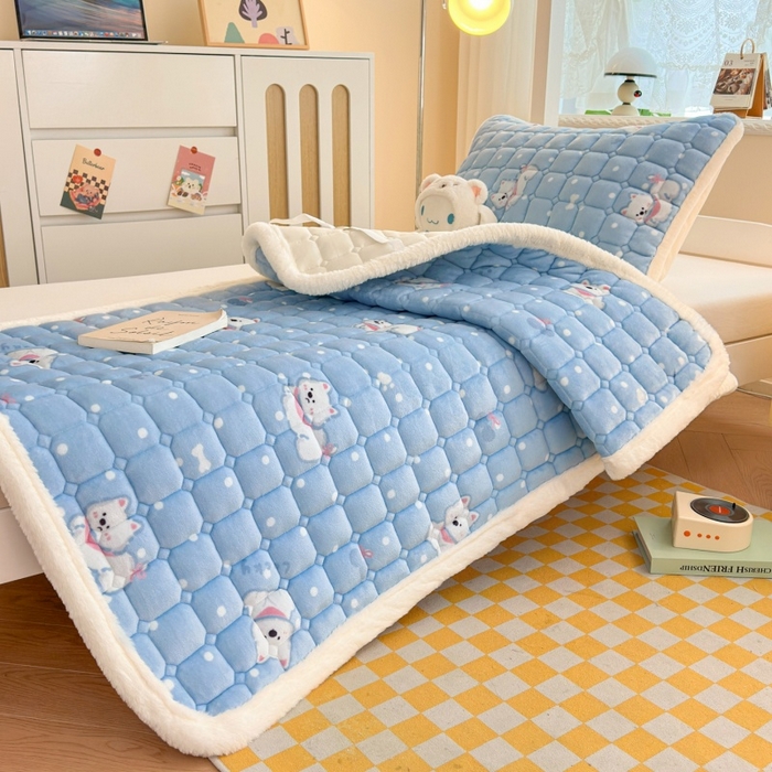 91家纺网 家纺一手货源 找家纺 （总）爱屋及屋 2025加厚牛奶绒印花床垫软垫加绒加厚床褥垫床护垫铺底毛绒垫子【200g填充】