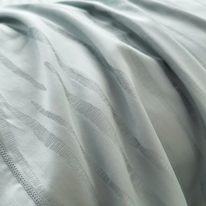 91家纺网 家纺一手货源 找家纺 金昱纺 2025新款50双股100支长绒棉贡缎提花高定四件套琉璃·青石兰