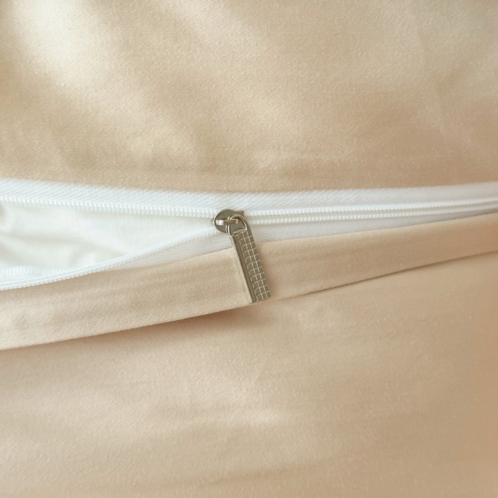 91家纺网 家纺一手货源 找家纺 金昱纺 2025新款50双股100支长绒棉贡缎提花高定四件套琉璃·香槟色