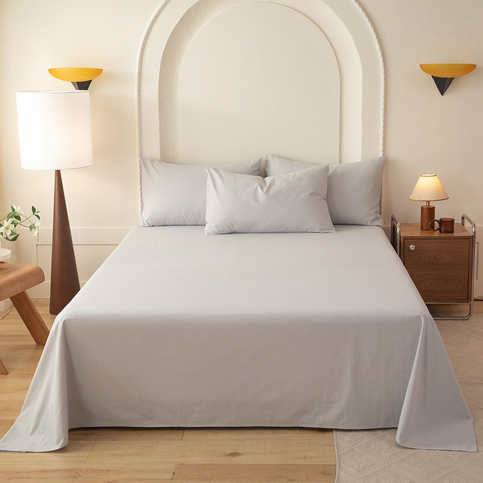 91家纺网 家纺一手货源 找家纺 （总）八十八家纺 2025新款全棉纯棉素色水洗棉床单纯棉纯色枕套单品床单枕套床单枕套单件