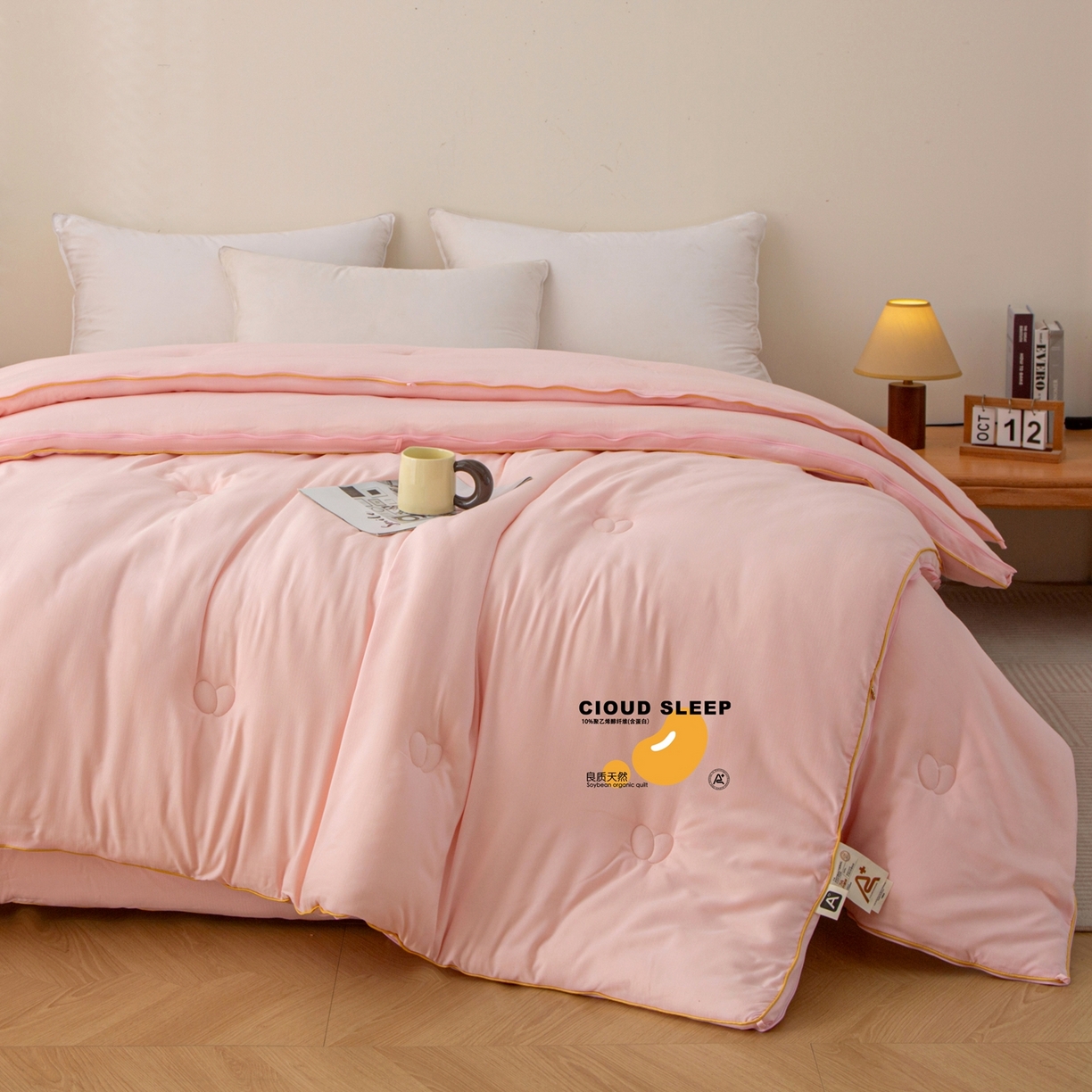 91家纺网 家纺一手货源 找家纺 维洋家纺 2025新款A类提花良质天然大豆子母被子被芯 良质玉