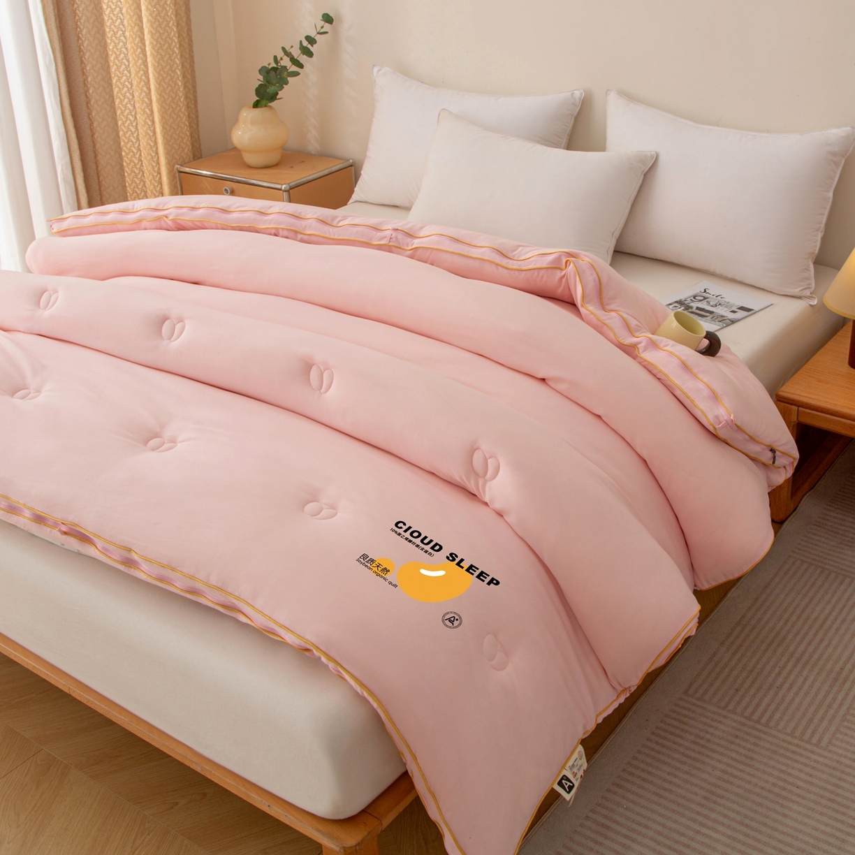 91家纺网 家纺一手货源 找家纺 维洋家纺 2025新款A类提花良质天然大豆子母被子被芯 良质玉