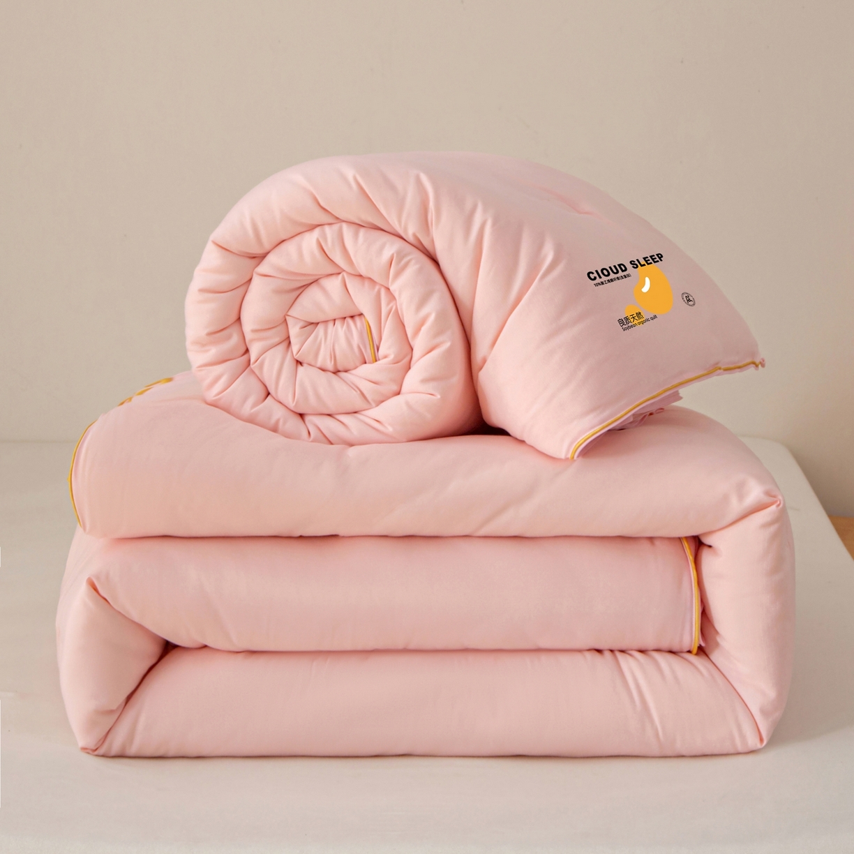 91家纺网 家纺一手货源 找家纺 维洋家纺 2025新款A类提花良质天然大豆子母被子被芯 良质玉