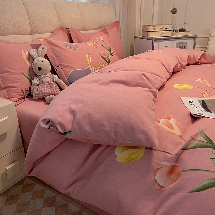 （总）幸嘉轩 2025新款全棉秋冬加厚保暖喷气磨毛纯棉印花四件套