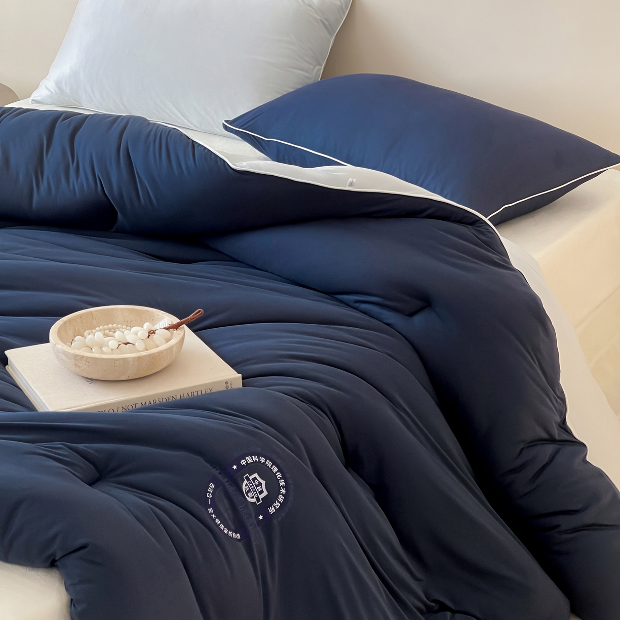 91家纺网 家纺一手货源 找家纺 一加一 2025新款泡芙中科抗菌大豆被被子被芯 星光蓝