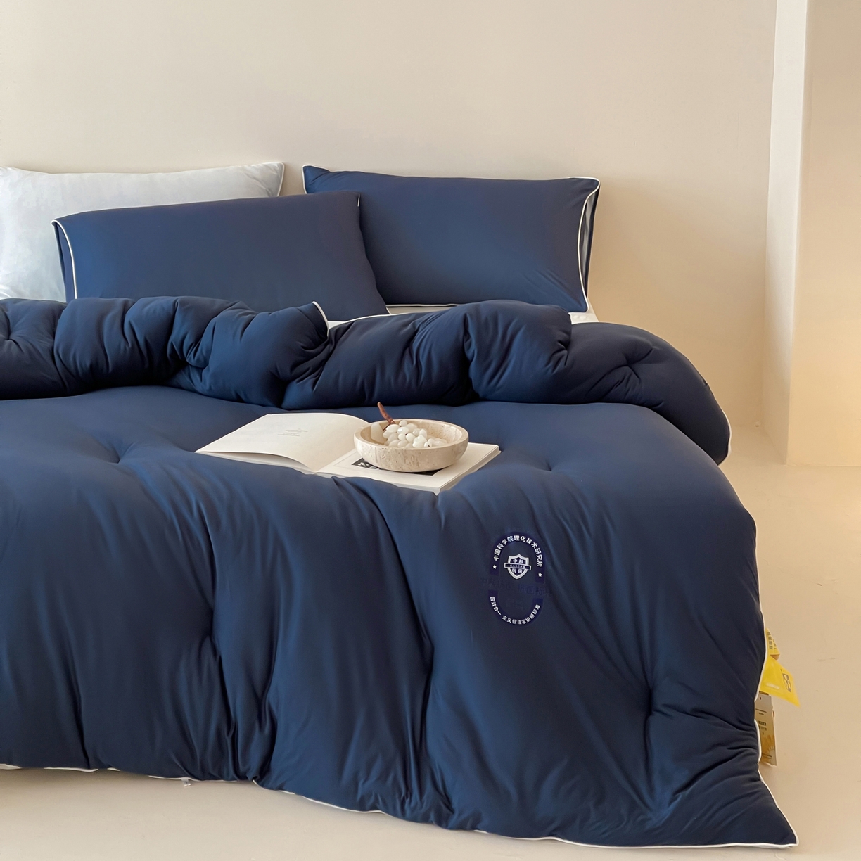 91家纺网 家纺一手货源 找家纺 一加一 2025新款泡芙中科抗菌大豆被被子被芯 星光蓝