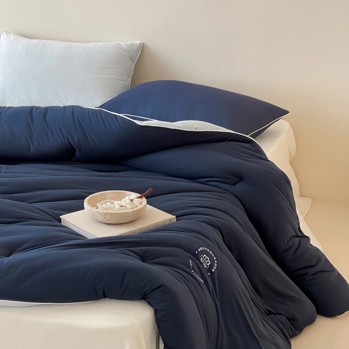 91家纺网 家纺一手货源 找家纺 一加一 2025新款泡芙中科抗菌大豆被被子被芯 星光蓝