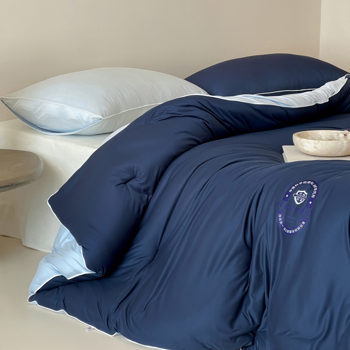 91家纺网 家纺一手货源 找家纺 一加一 2025新款泡芙中科抗菌大豆被被子被芯 星光蓝