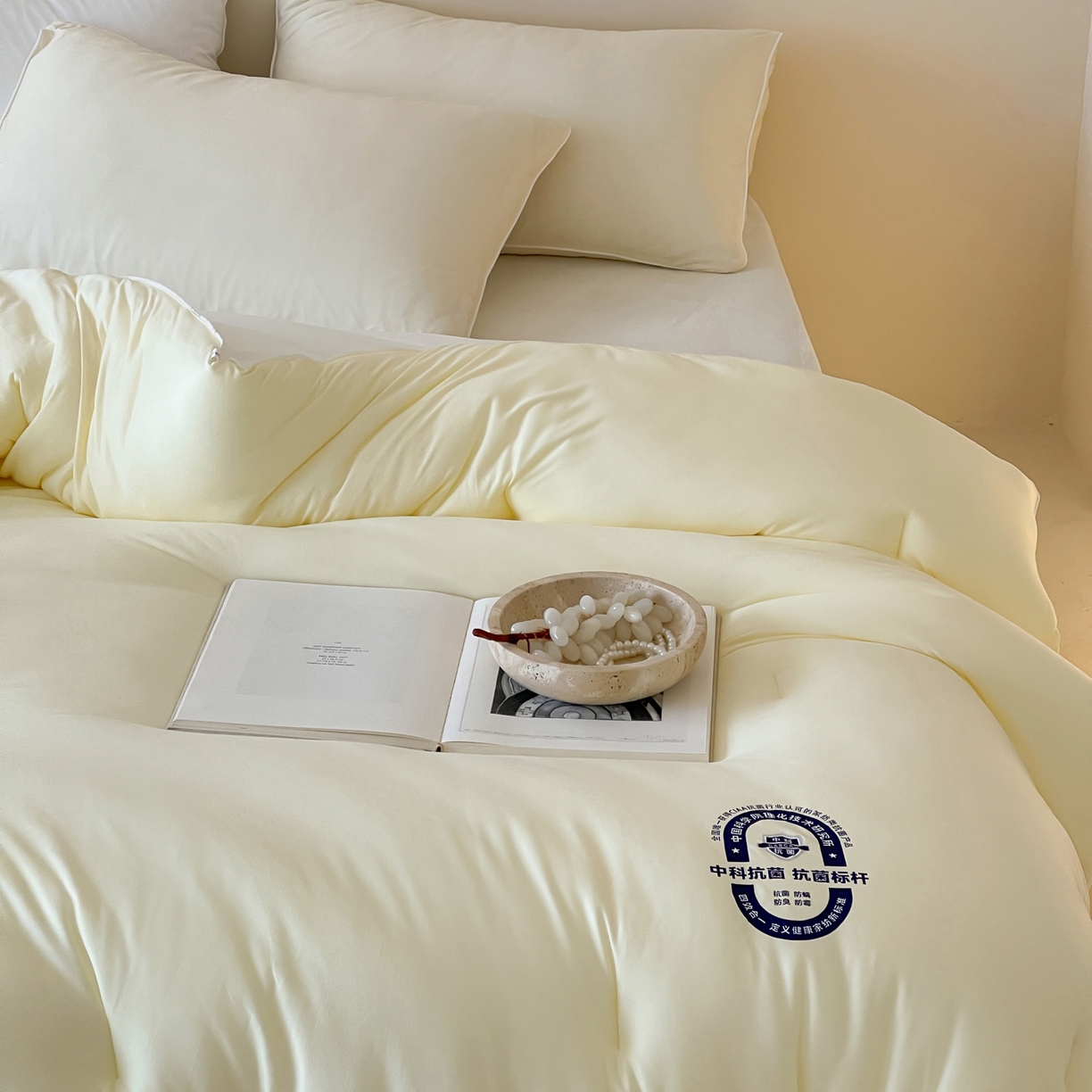 91家纺网 家纺一手货源 找家纺 一加一 2025新款泡芙中科抗菌大豆被被子被芯 柠檬黄