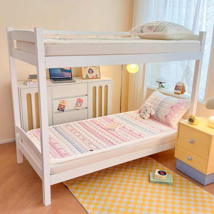 91家纺网 家纺一手货源 找家纺 爱屋及屋 2025新款牛奶绒印花床垫-宿舍床 暖漾甜梦