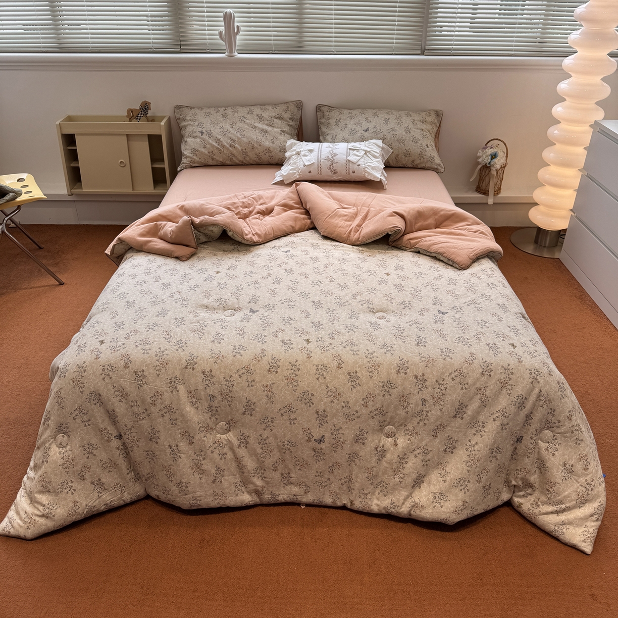 一加一 2025新款40全棉双层纱印花中科抗菌被子四件套 沐风