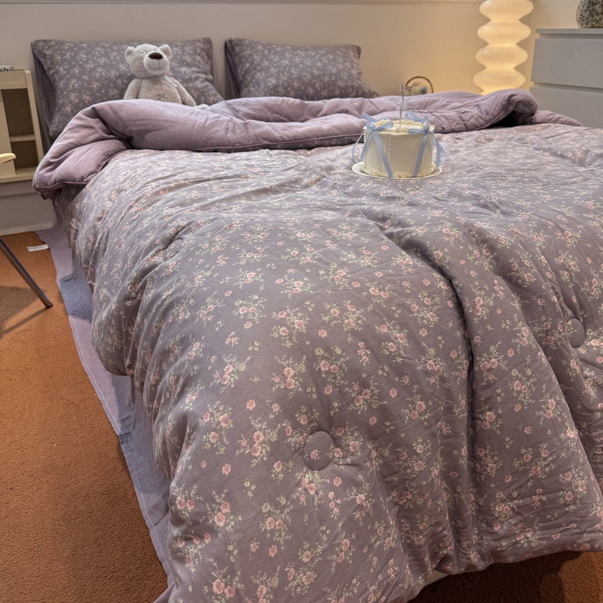 91家纺网 家纺一手货源 找家纺 一加一 2025新款40全棉双层纱印花中科抗菌被子四件套 遇见