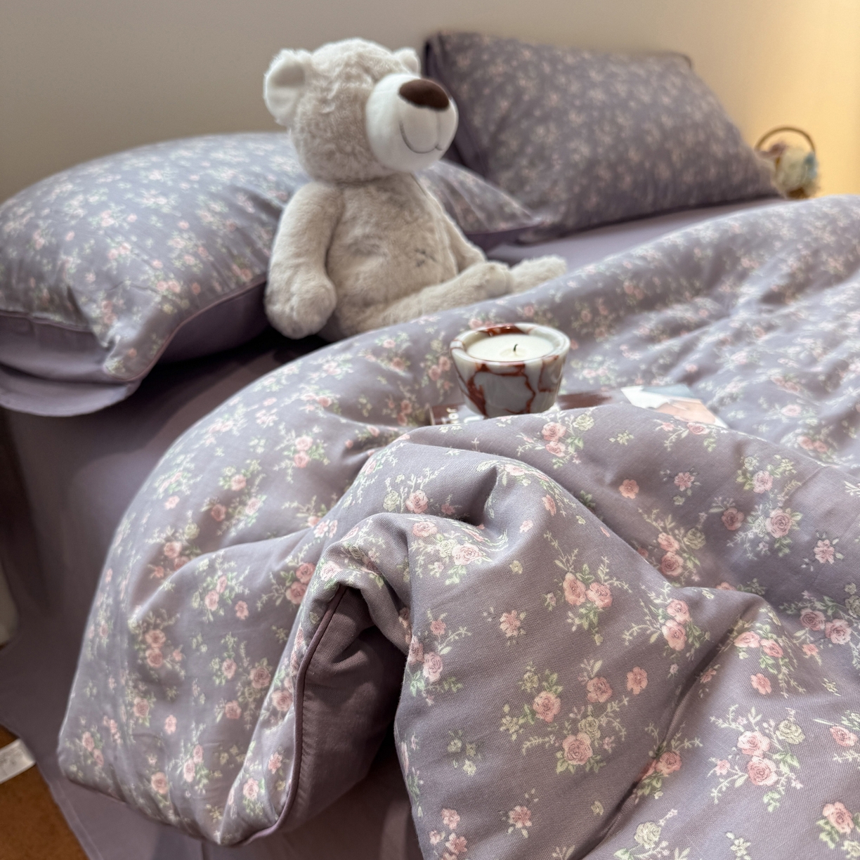 91家纺网 家纺一手货源 找家纺 一加一 2025新款40全棉双层纱印花中科抗菌被子四件套 遇见