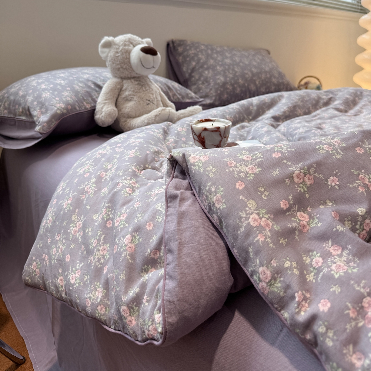 91家纺网 家纺一手货源 找家纺 一加一 2025新款40全棉双层纱印花中科抗菌被子四件套 遇见