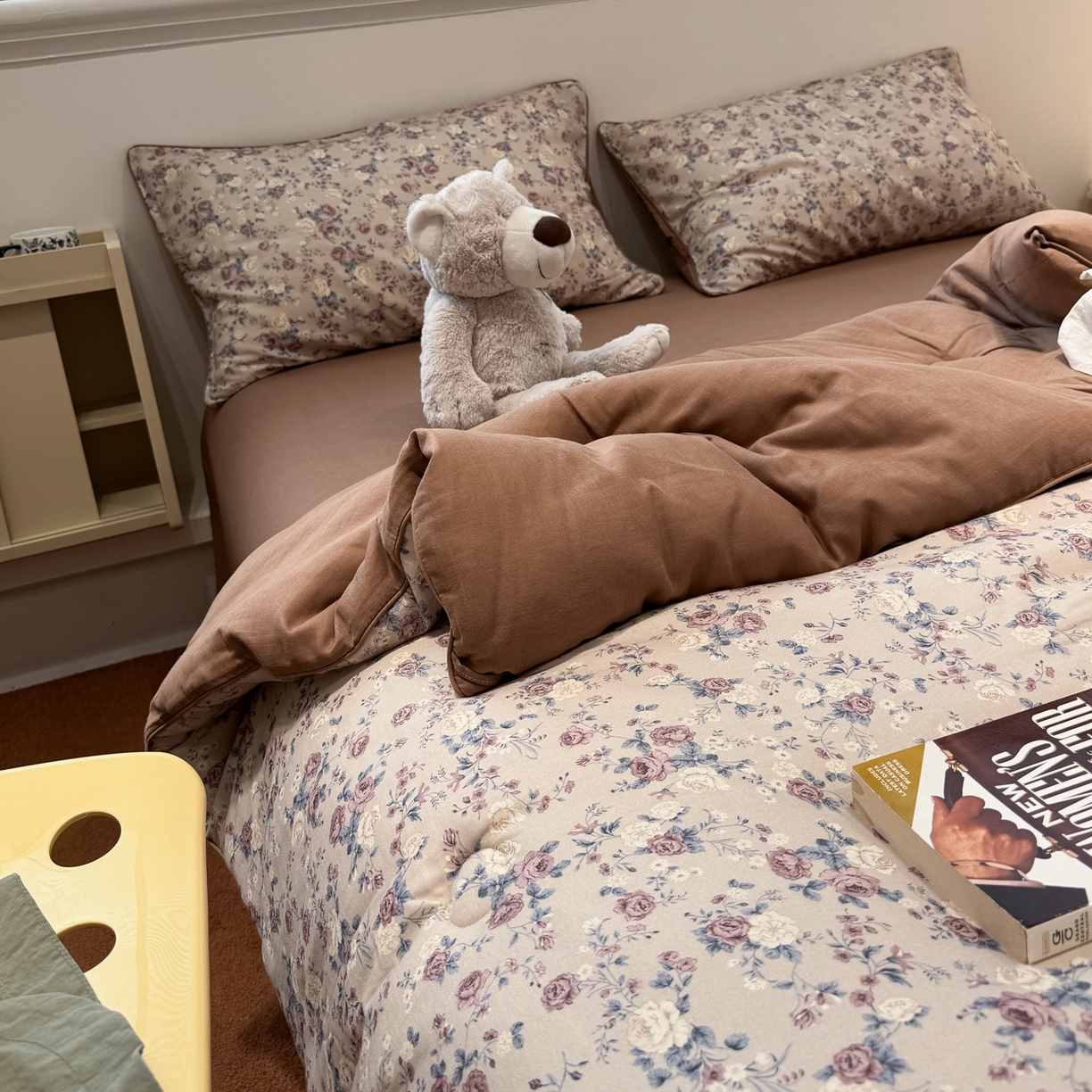 91家纺网 家纺一手货源 找家纺 一加一 2025新款40全棉双层纱印花中科抗菌被子四件套 赛琳娜