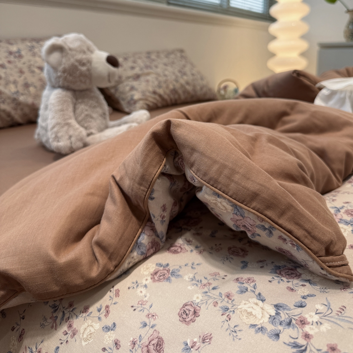 91家纺网 家纺一手货源 找家纺 一加一 2025新款40全棉双层纱印花中科抗菌被子四件套 赛琳娜