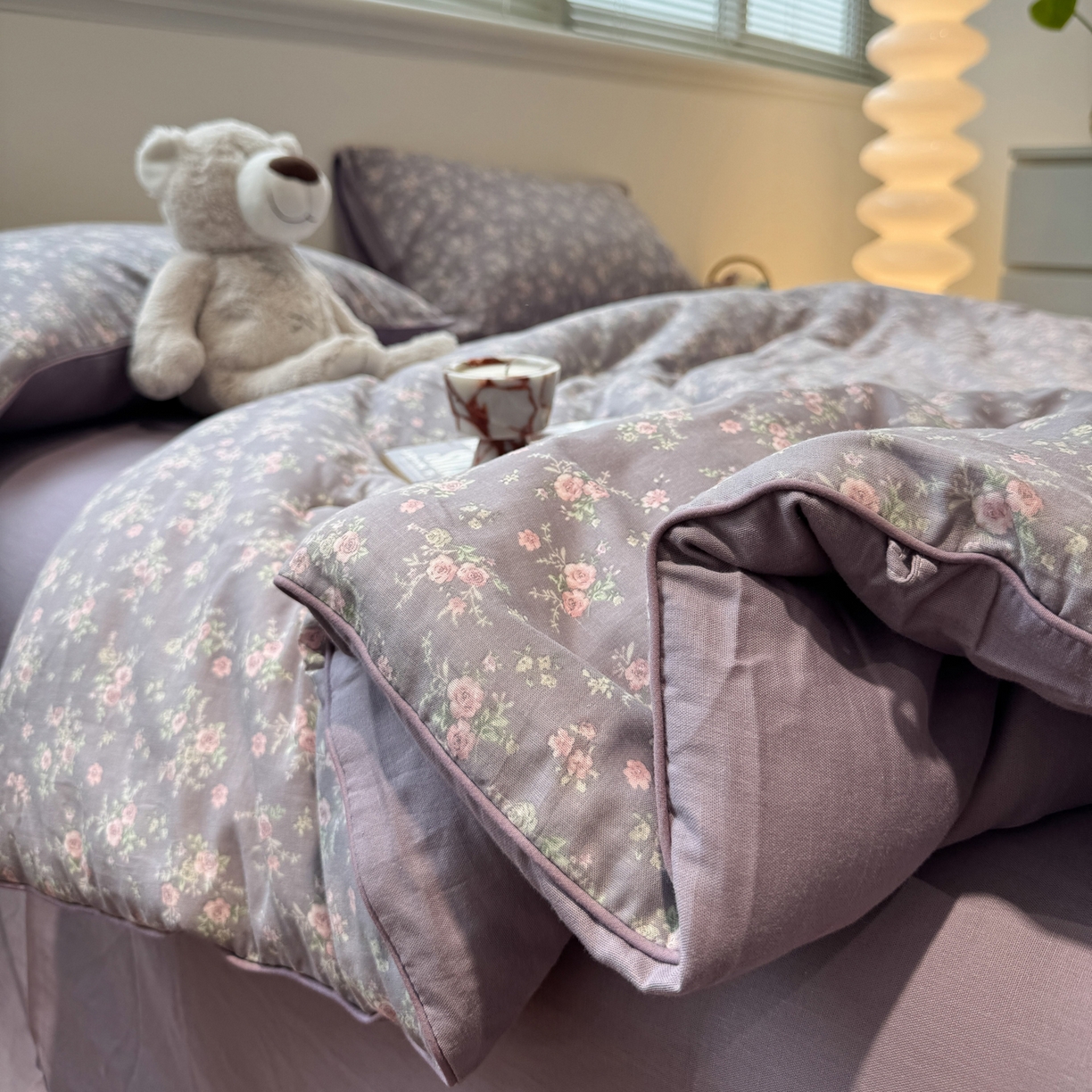 91家纺网 家纺一手货源 找家纺 一加一 2025新款40全棉双层纱印花中科抗菌被子四件套 遇见