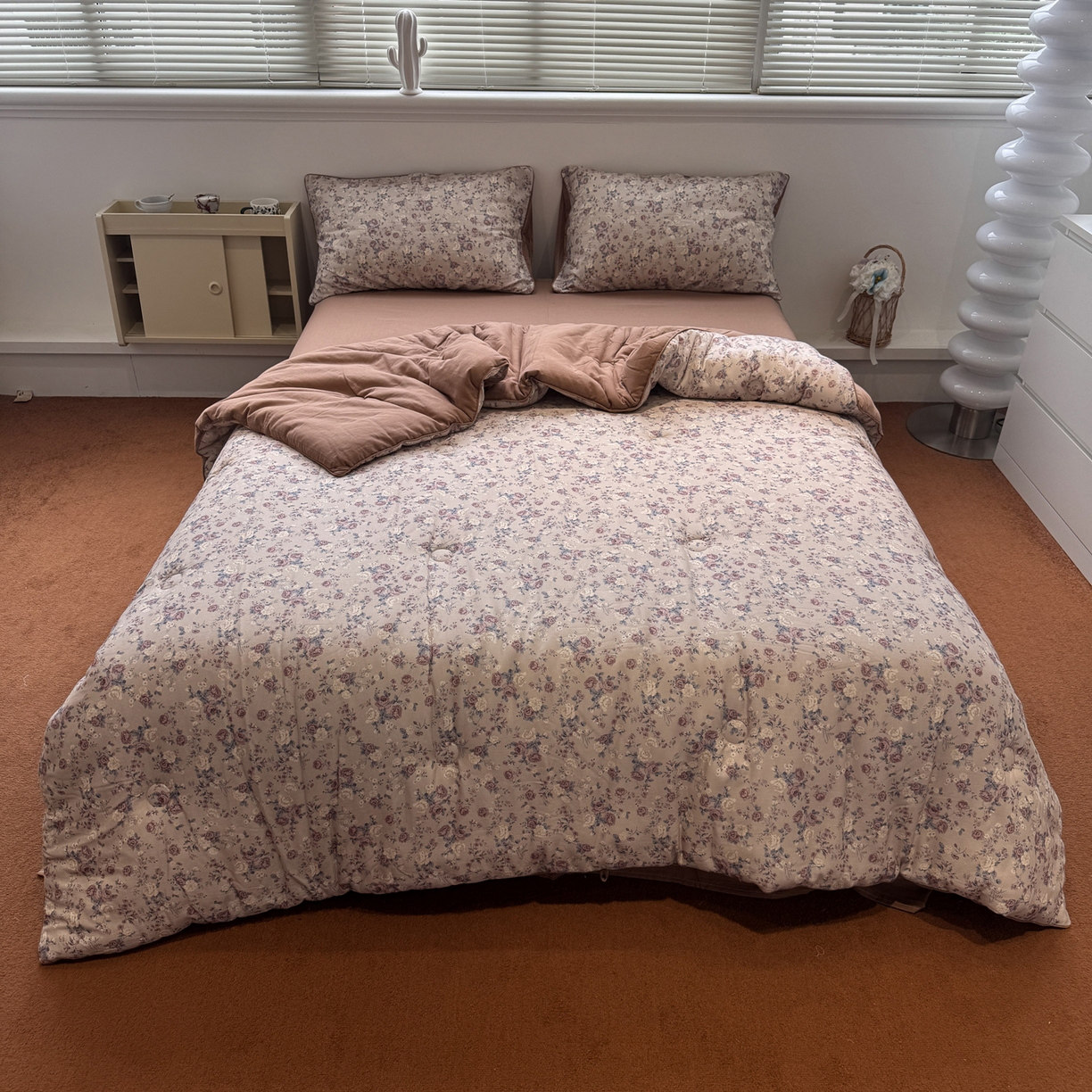 一加一 2025新款40全棉双层纱印花中科抗菌被子四件套 赛琳娜