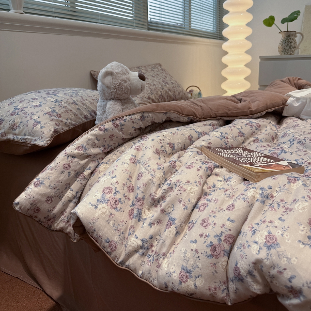 91家纺网 家纺一手货源 找家纺 一加一 2025新款40全棉双层纱印花中科抗菌被子四件套 赛琳娜