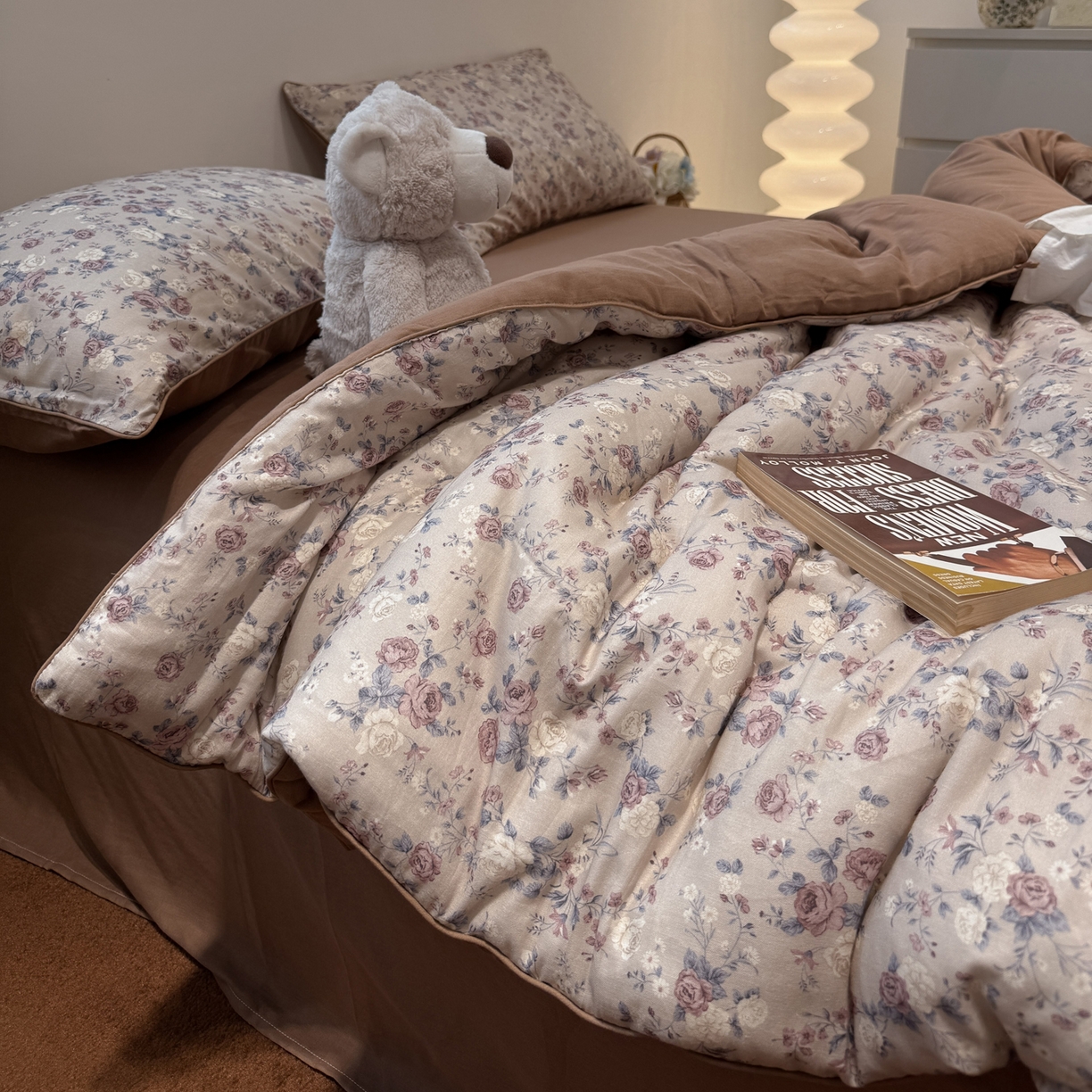 91家纺网 家纺一手货源 找家纺 一加一 2025新款40全棉双层纱印花中科抗菌被子四件套 赛琳娜