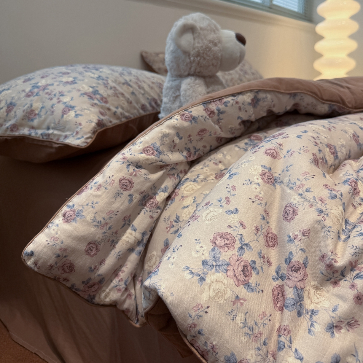 91家纺网 家纺一手货源 找家纺 一加一 2025新款40全棉双层纱印花中科抗菌被子四件套 赛琳娜