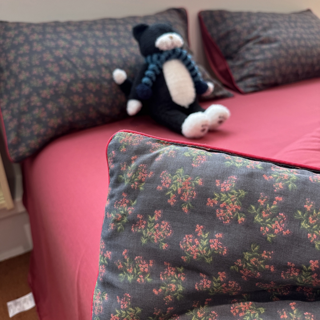 91家纺网 家纺一手货源 找家纺 一加一 2025新款40全棉双层纱印花中科抗菌被子四件套 花镜