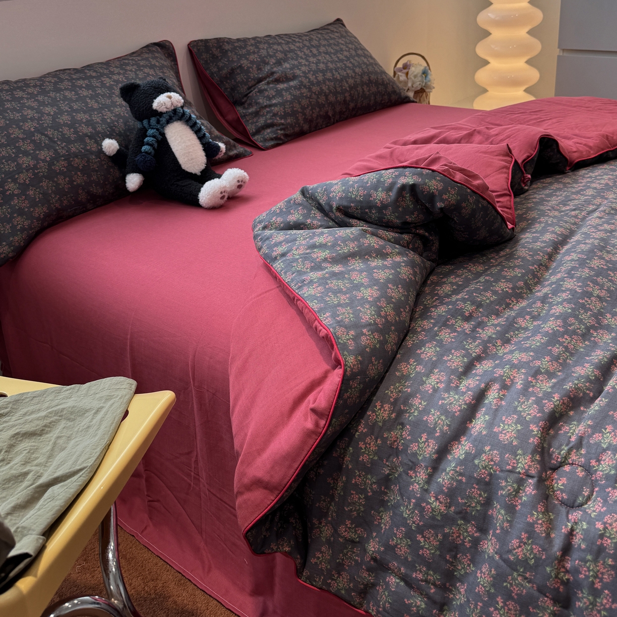 91家纺网 家纺一手货源 找家纺 一加一 2025新款40全棉双层纱印花中科抗菌被子四件套 花镜