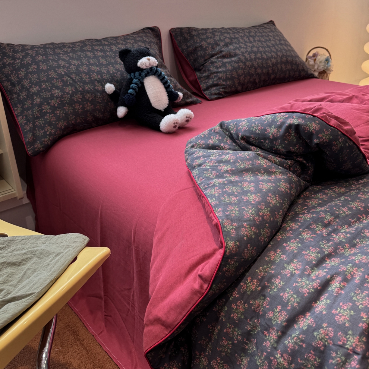 91家纺网 家纺一手货源 找家纺 一加一 2025新款40全棉双层纱印花中科抗菌被子四件套 花镜