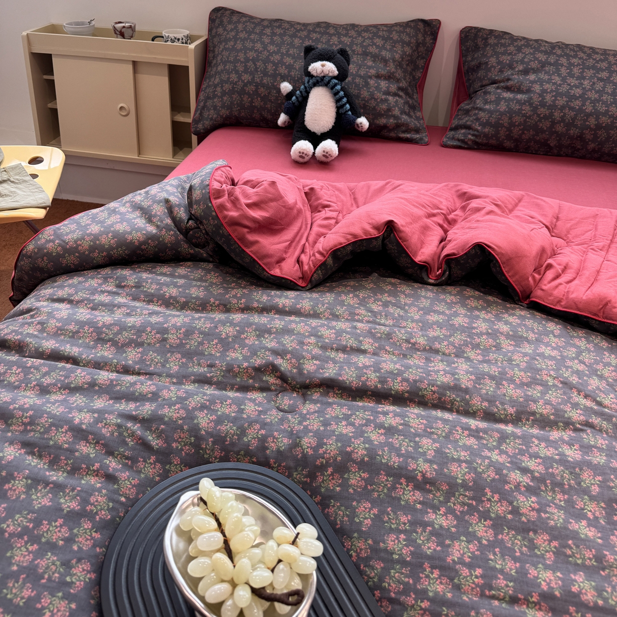 91家纺网 家纺一手货源 找家纺 一加一 2025新款40全棉双层纱印花中科抗菌被子四件套 花镜