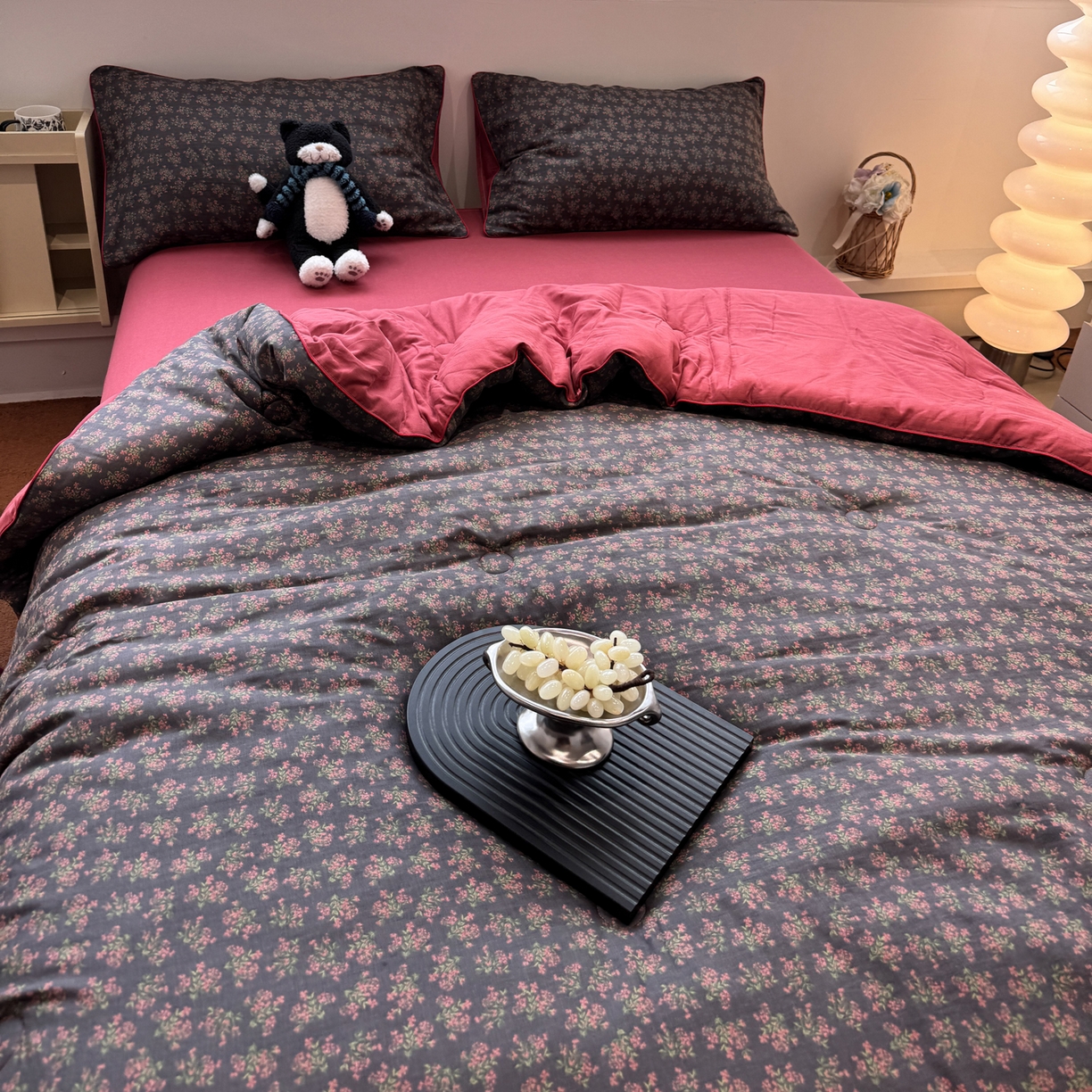 91家纺网 家纺一手货源 找家纺 一加一 2025新款40全棉双层纱印花中科抗菌被子四件套 花镜