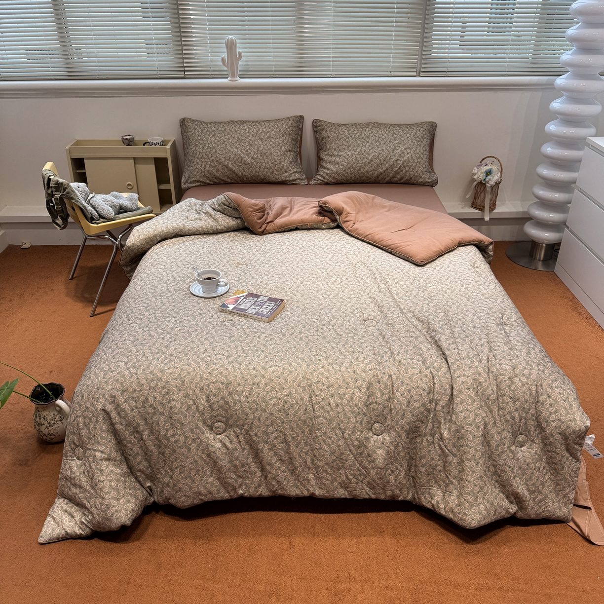 一加一 2025新款40全棉双层纱印花中科抗菌被子四件套 苏里南