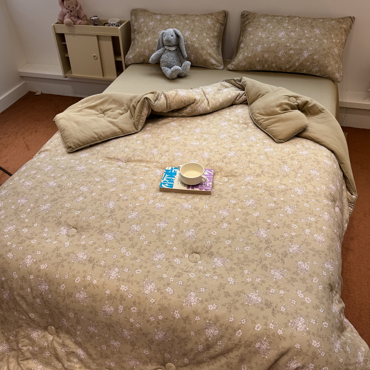 91家纺网 家纺一手货源 找家纺 一加一 2025新款40全棉双层纱印花中科抗菌被子四件套 初春