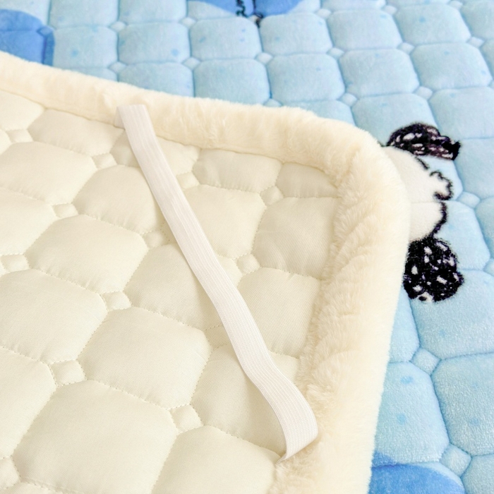 91家纺网 家纺一手货源 找家纺 爱屋及屋 2025新款牛奶绒印花床垫-大床款 涂鸦狗