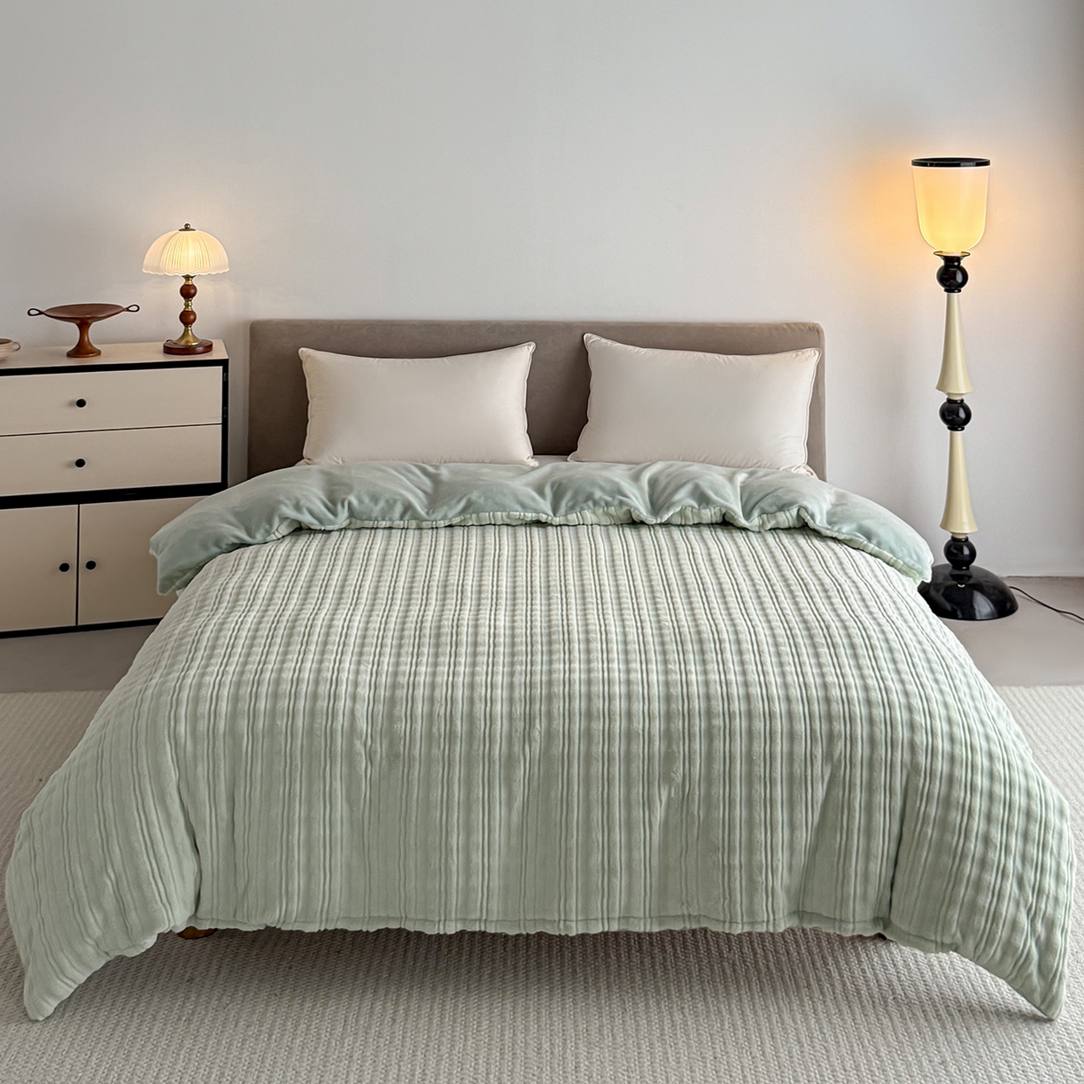 91家纺网 家纺一手货源 找家纺 （总）锦罗绣 2025新款全消光烂花230克牛奶绒单被套